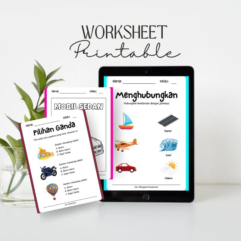 Worksheet Printable Seri Kendaraan
