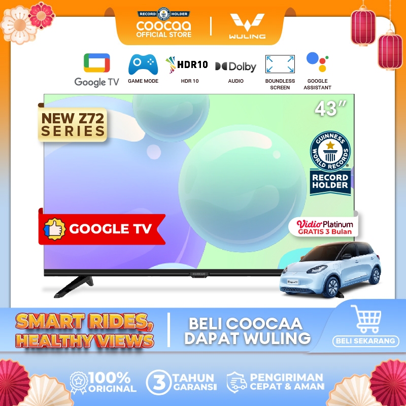 [Google TV] COOCAA 43 inch Smart TV - Digital TV - Netflix/Youtube - Google Assistant - Dolby Audio 