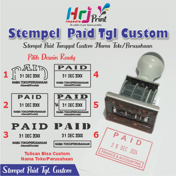 

Stempel Paid Tgl Custom Nama Toko/Perusahaan | Stempel paud tanggal | Stempel pad joyko