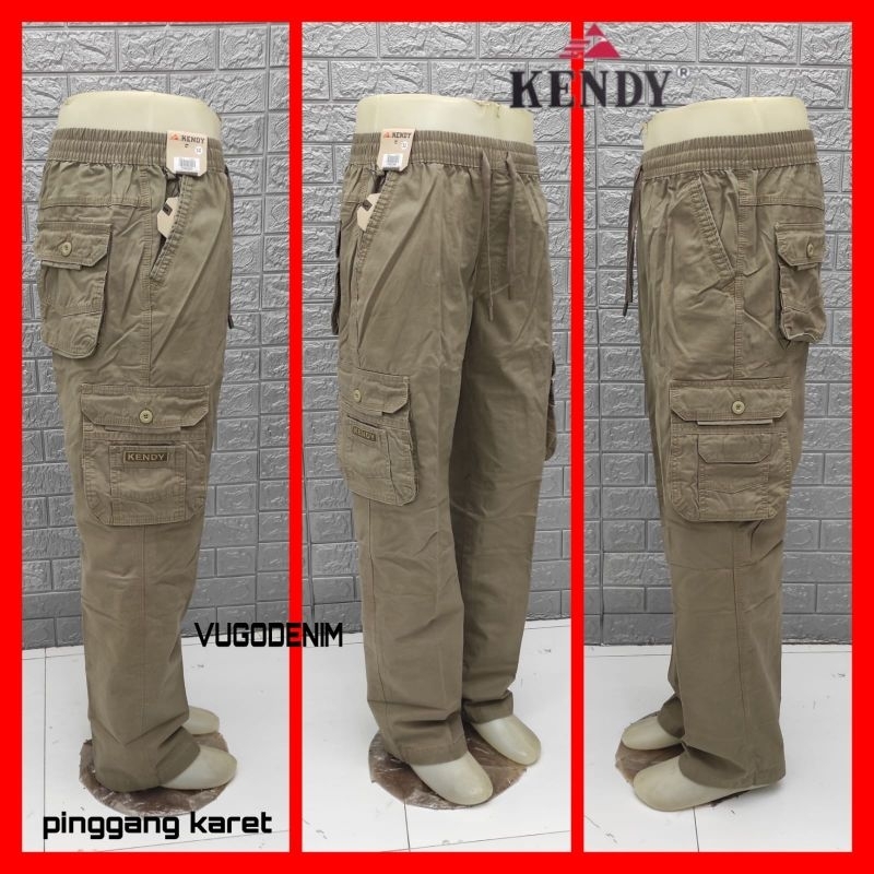 KENDY size 27-38 CELANA PANJANG CARGO PINGGANG KARET / CELANA CARGO PANJANG PINGGANG KARET / CELANA 