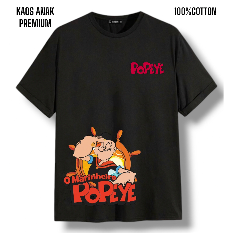 Baju Kaos Anak Lakilaki Perempuan Popeye baby dan kids kaos anak cowok new