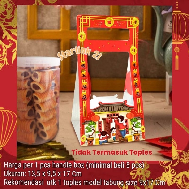 HANDLE BOX TOPLES IMLEK | Tentengan Toples Kue Imlek | Hampers Kue Kering Imlek