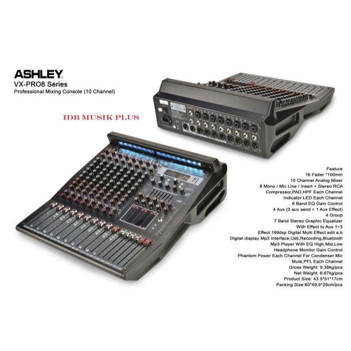 Mixer 10 Ch Ashley VX PRO8 VXPRO8 VX PRO 8 Original