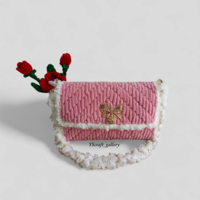 TAS RAJUT CHENILLE PREMIUM / TAS CANVAS CHENILLE / SLING BAG