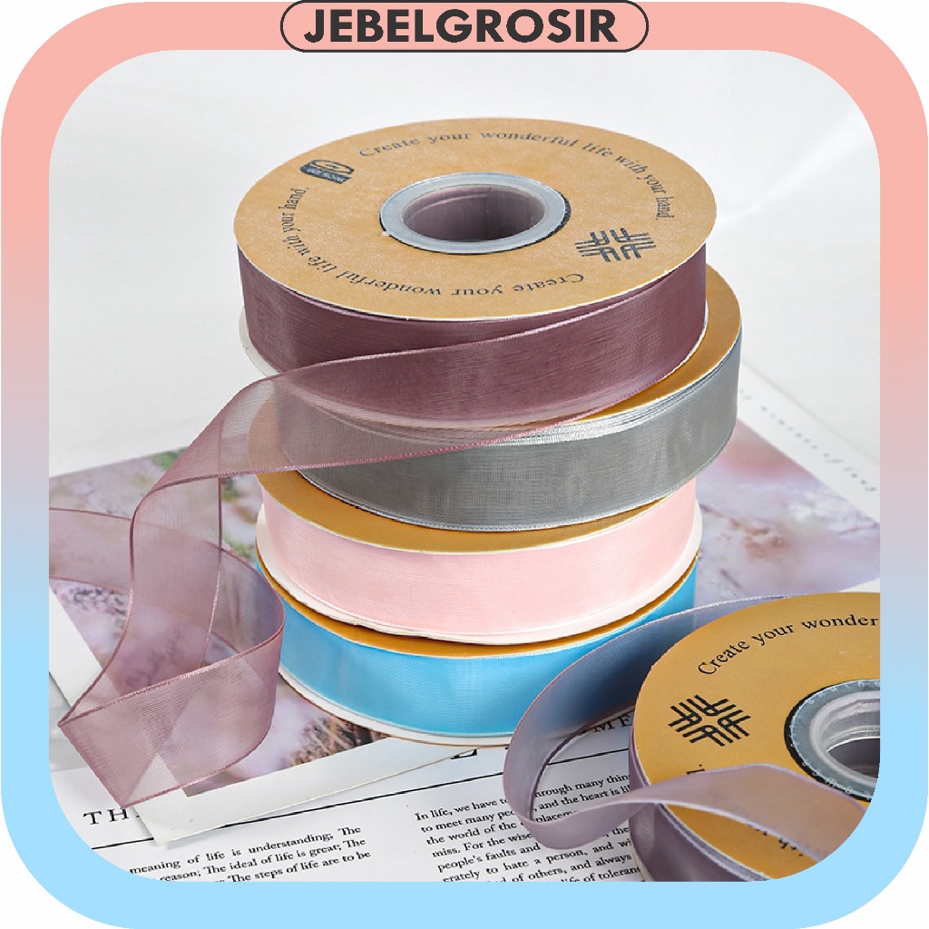 

Pita Organdi List Polos 1 Inch 2,5 cm Organza Ribbon ROLL PT09