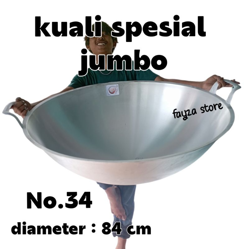 Wajan Kuali Kancah Besar Spesial Jumbo No 32-36 Penggorengan Anti Lengket Bahan Alumunium Cor Tebal