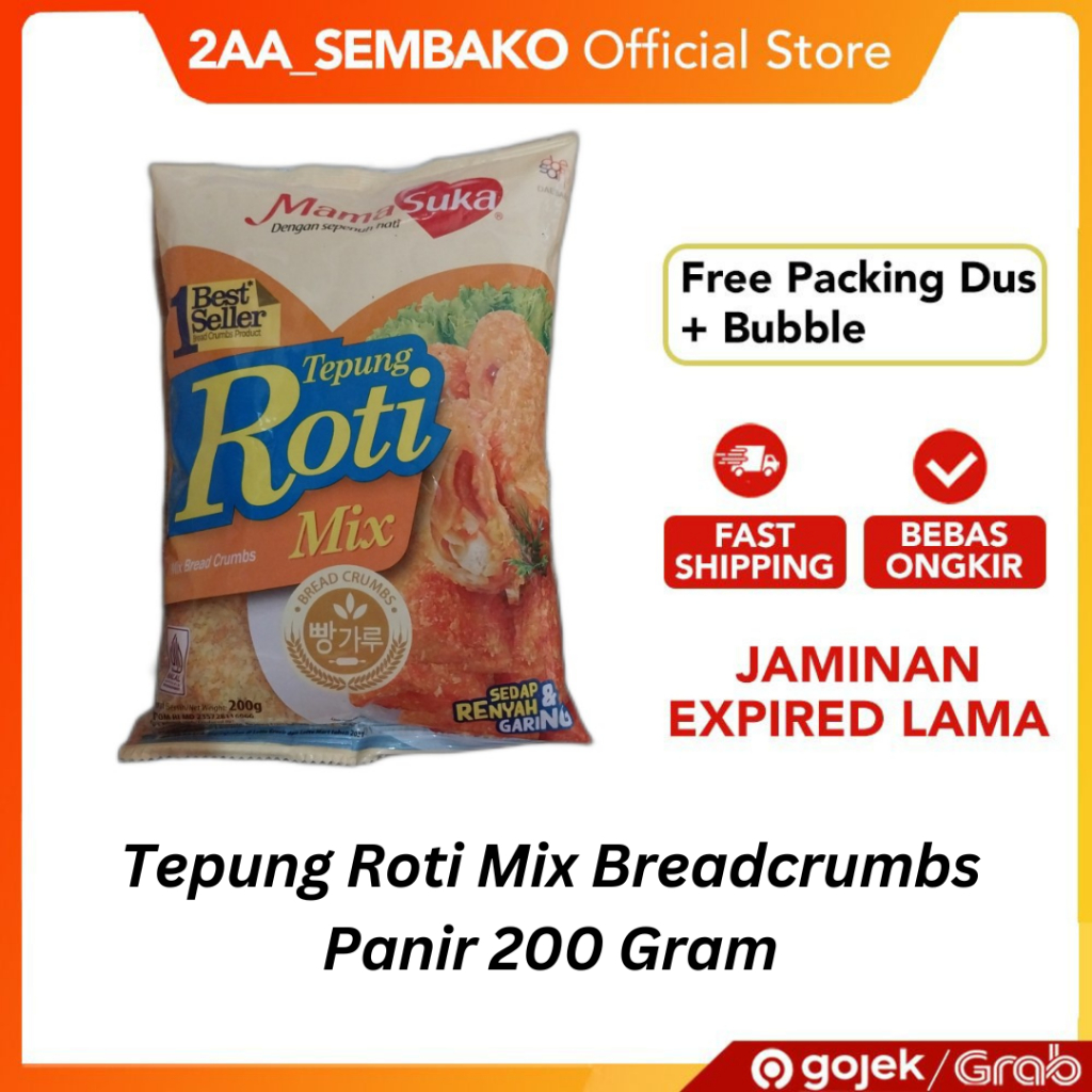 

Tepung Roti Mix Bread Crumbs Panir Mix Mamasuka 200 Gram