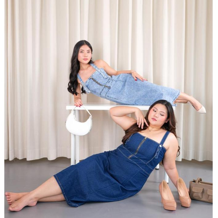 DYA369 LUCYA MIDI OVERALL NITA NORMAL DAN JUMBO