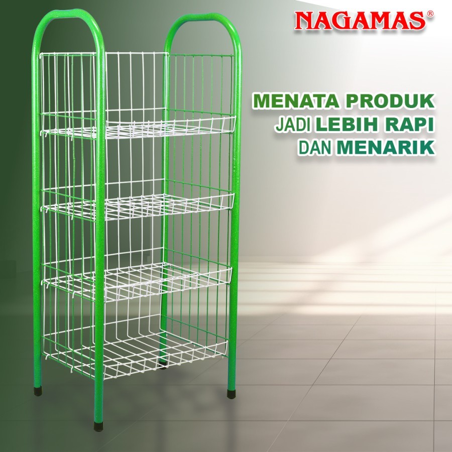 (KARGO) Rak Chiki Snack 4 Susun Besi Rak Ciki Cemilan Warung Jumbo Besar NAGAMAS DRAGON
