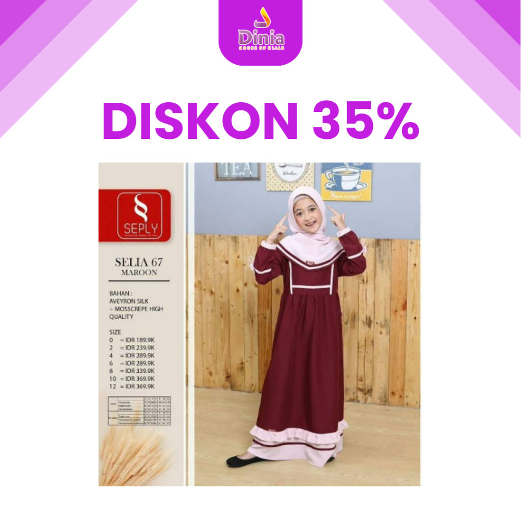 SELIA GAMIS ANAK SIZE 4 BY SEPLY - GAMIS ANAK - GAMIS ANAK ONE SET - GAMIS ANAK MURAH - GAMIS ANAK S