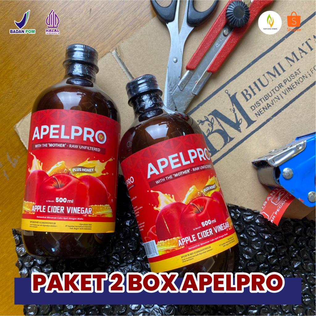 

APELPRO Cuka Apel - Paket 2 Botol - Atasi Diabetes dan Kolesterol dengan Cepat - Halal & Bpom