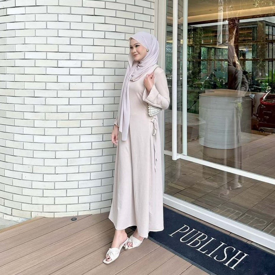 Valeria Dress by Tala Outfit | Dress Knit SlimFit | Gamis Lengan Panjang |Dress Knit Stretch Fitbody
