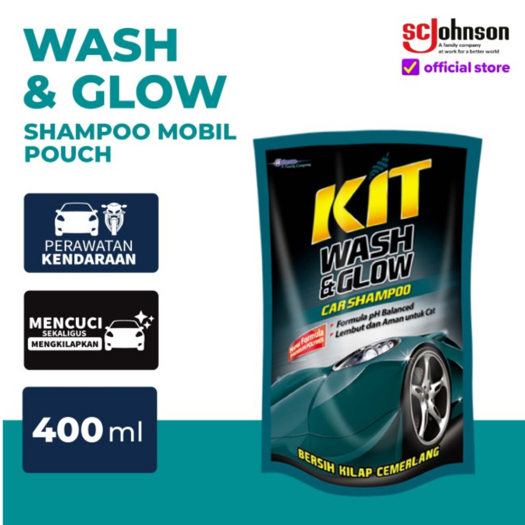 KIT WASH & GLOW CAR SHAMPOO - SHAMPOO WASH & GLOW CAR KIT 400ml