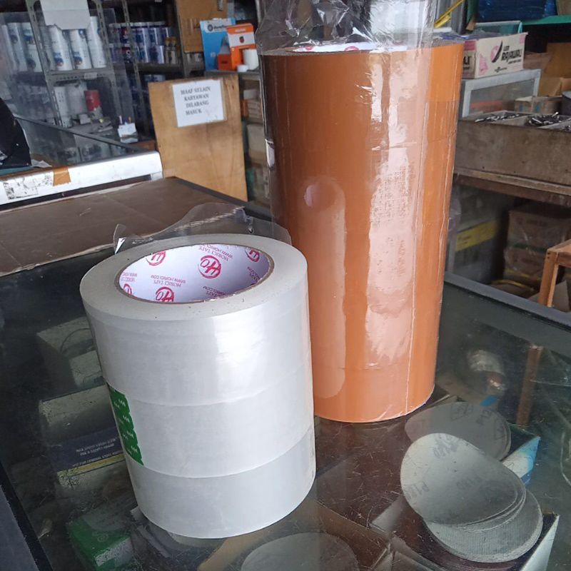 

lakban bening || plakban coklat || solasi bening || solasi coklat || isolasi bening || isolasi coklat