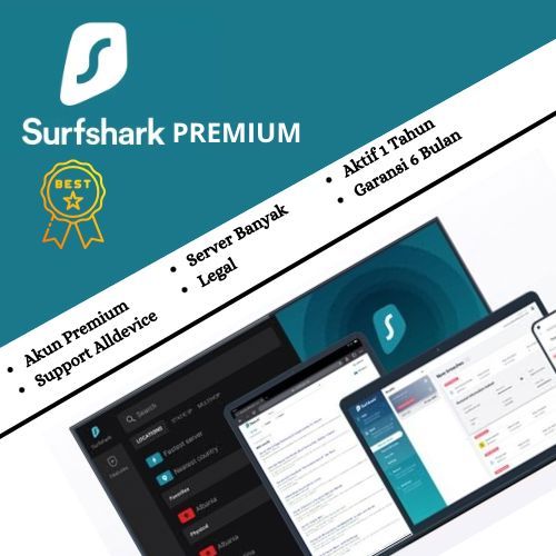 VPN SURFSHARK PREMIUM 1 TAHUN