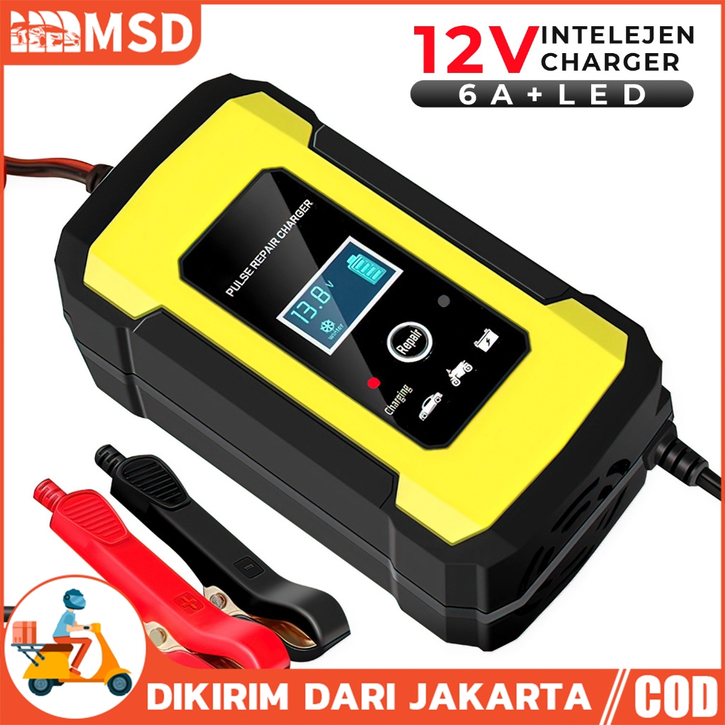 Charger Aki Motor Charger Aki Mobil Intelligent Battery Charger Aki Mobil 12V 6A Charger Aki 12V 6A 