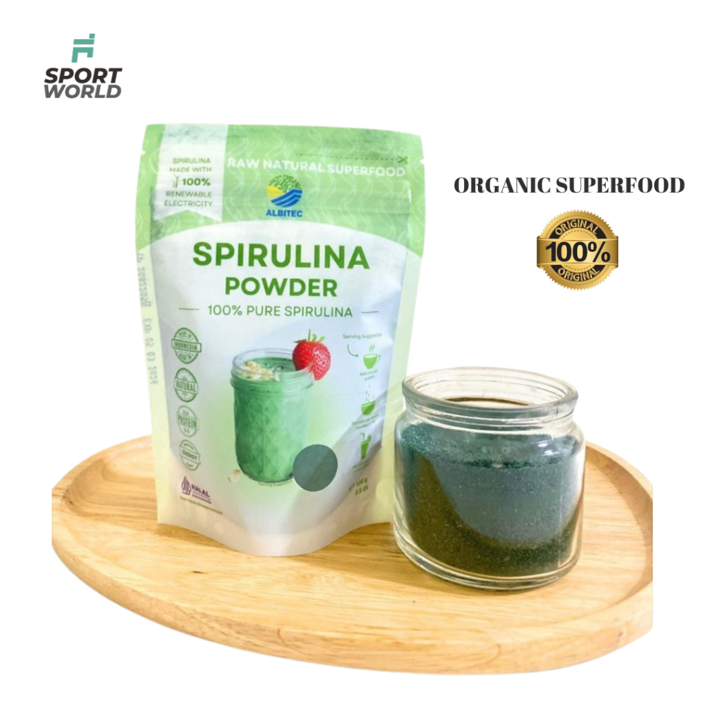 

Spirulina Powder/Bubuk Spirulina Organik Superfood - 100gr (Sertifikasi FDA, BPOM, HALAL) Makanan Sehat Kandungan Gizi Tinggi