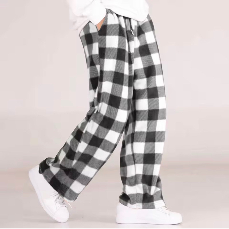 Celana Panjang Pria Kotak Putih - Outfit Hits Paling Keren & Trendy Cowok Dewasa - Tartan, Slimfit