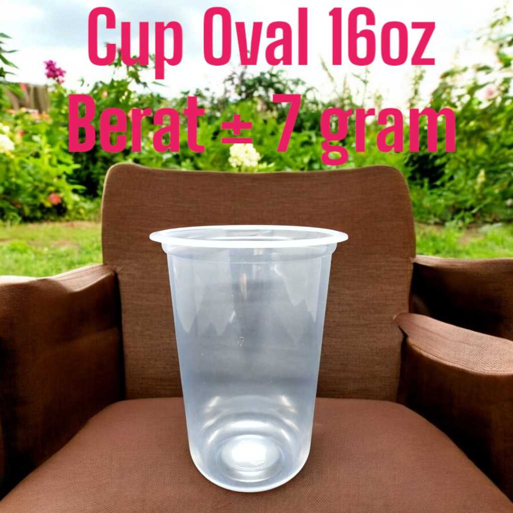 Cup Oval Polos 16oz Per Slop (isi 50 pcs)