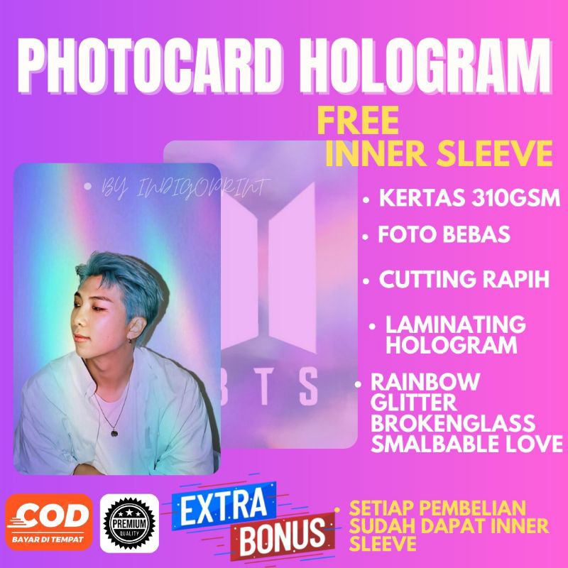 CETAK PHOTOCARD HOLOGRAM CUSTOM