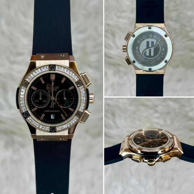 HUBLOT CF LADY CHRONO,  HITAM RING DIAMOND JAPAN QUARTZ QUALITY PREMIUM DIAMETER 40mm #jamtanganwani