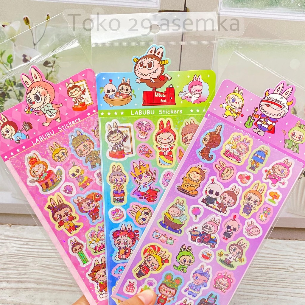 

STICKER (ISI 1 LEMBAR) LABUBU DM-R ST-1723 Set Daily Manual Cute Pattern Decorative Tape Sticker Gift CRAFT