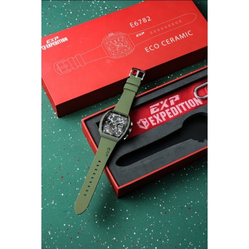 Expedition eco ceramic tali silicone variasi warna size boys/unisex pria/wanita E 6782 GC original 1