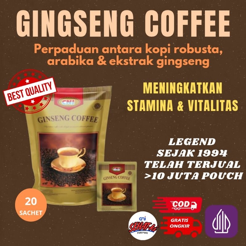 

CNI Gingseng Coffee isi 20 sachet Kopi Gingseng Penambah Stamina dan Vitalitas