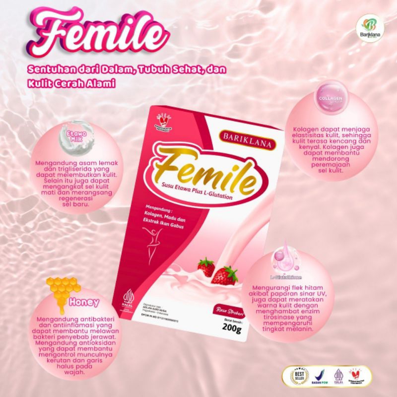 

FEMILE SUSU ETAWA PLUS L-GLUTATION, KOLAGEN, PROMIL, KECANTIKAN