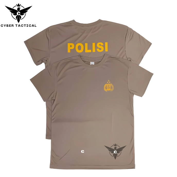 Baju Kaos Dalam PDL Polisi / Kaos Dalam Polri / Kaos Polisi coklat