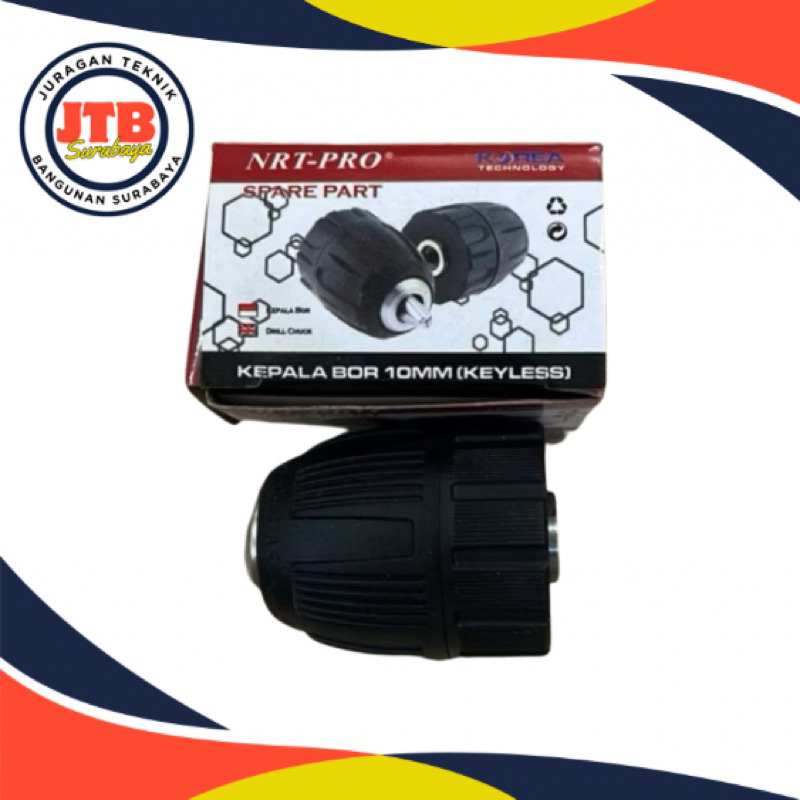 Kepala bor cordless 10mm x 3/8 NRT PRO tanpa kunci drill chuck / kepala bor cas / kepala bor cordles