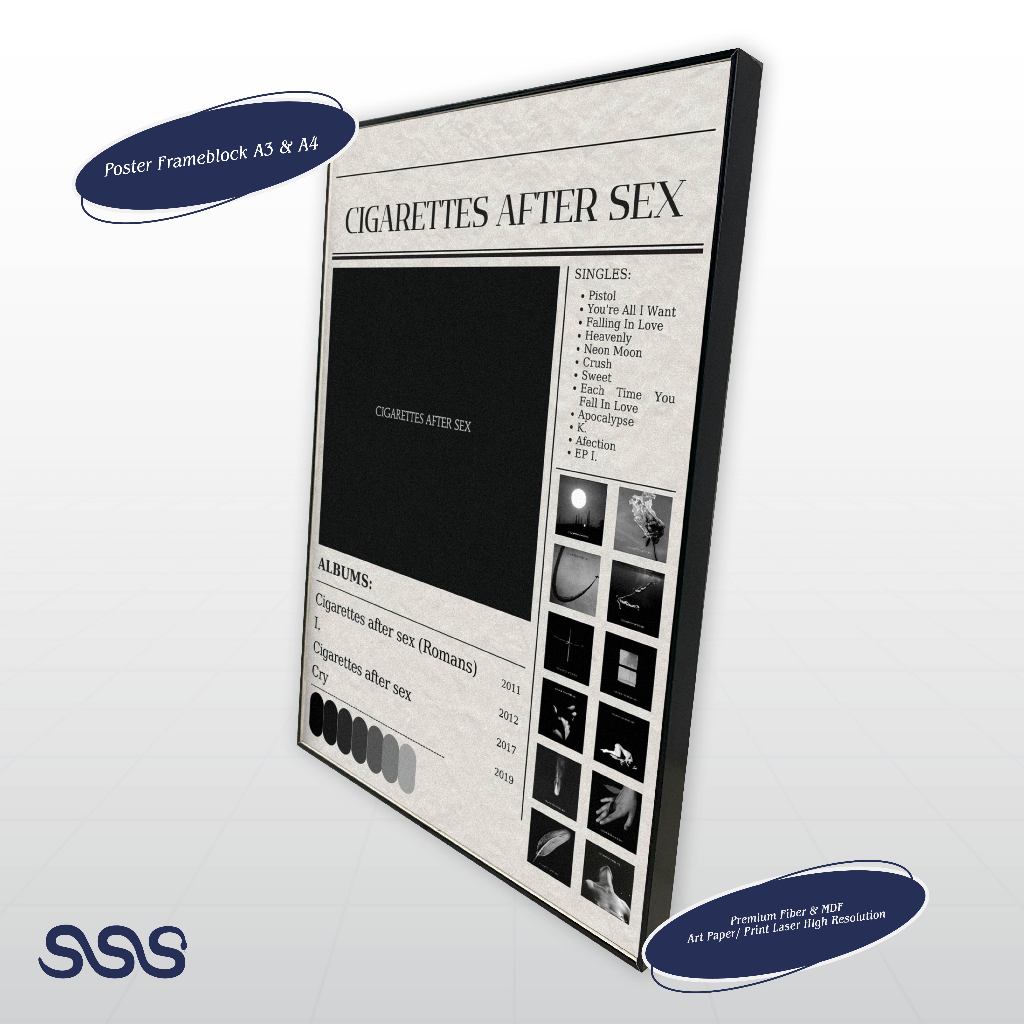 POSTER CIGARETTES AFTER SEX / AESTHETIC POSTER / POSTER FRAMEBLOCK