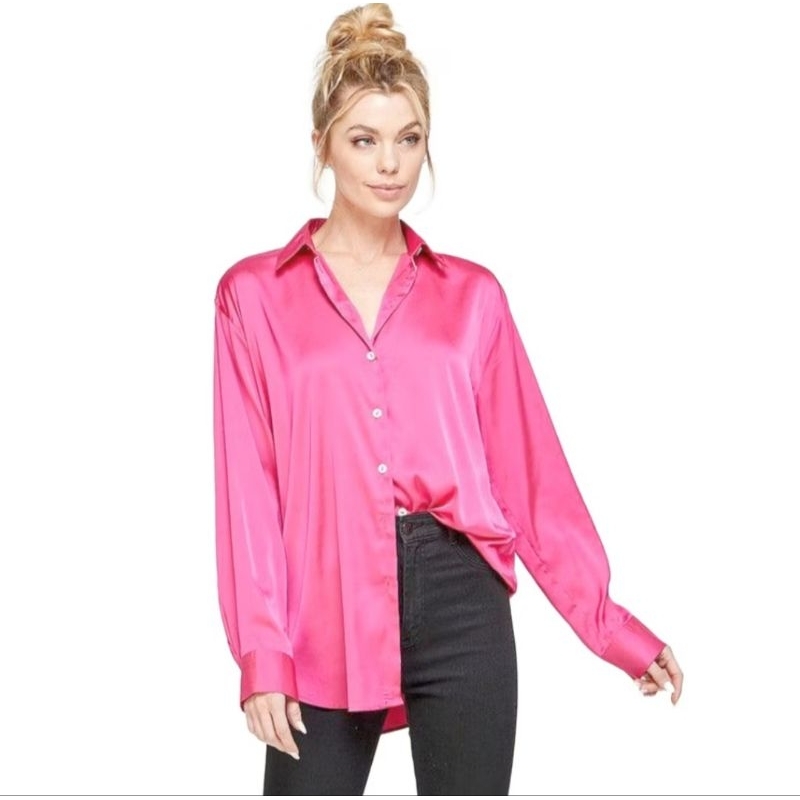 Kemeja Silk Satin Zara