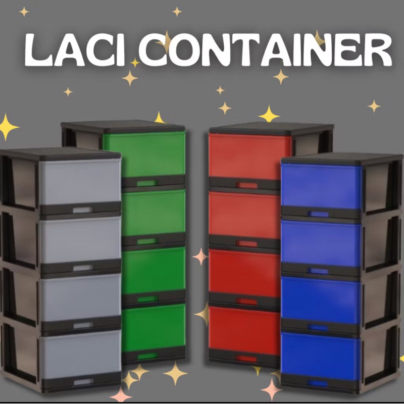 Rak Lemari Container Plastik 4 susun