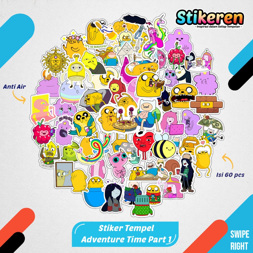 

Stiker Adventure Time Part 1 Kartun Film Paper Vinyl Dekorasi Laptop Koper Tumbler Kulkas DIY