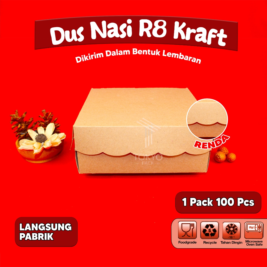 

Box Dus Nasi Kraft Renda R8 18x18 Kotak Katering 310gsm