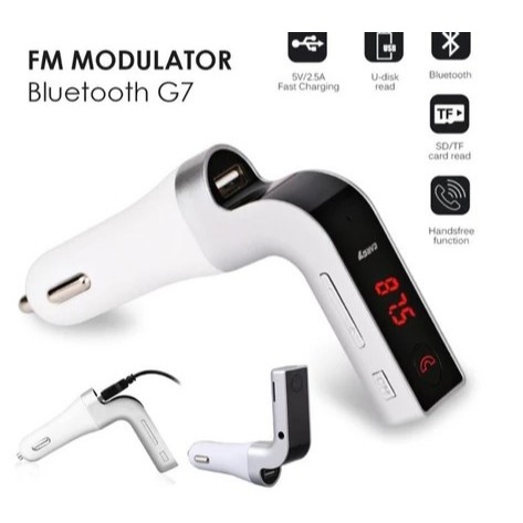 bluetooth mobil receiver dan transmitter Modulator fm car G7 usb flashdisk memory modulator transmit