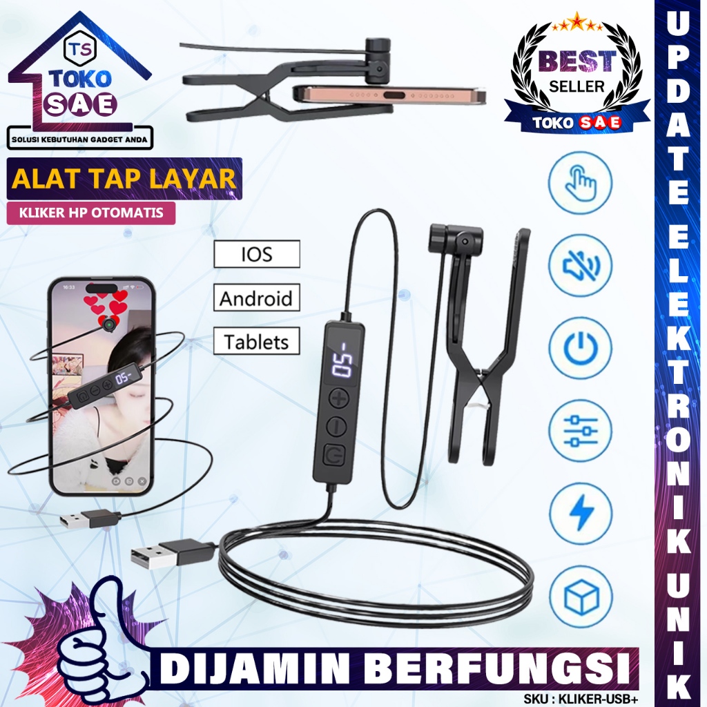 Kliker Hp Ponsel Portabel Alat Tap Tap Screen Layar HP Otomatis Kecepatan Tinggi Smart Auto Tap Tap 