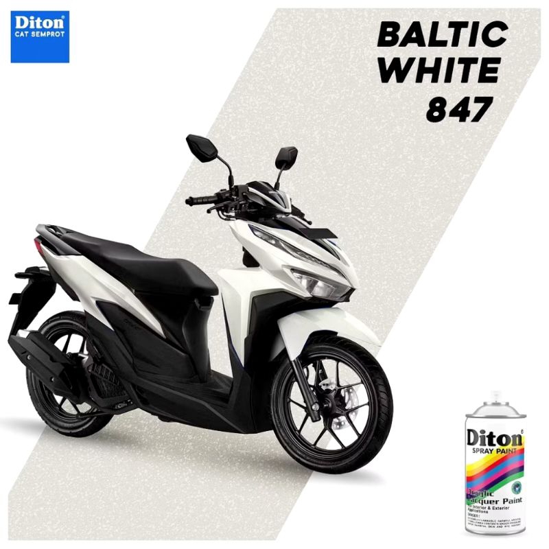CAT SEMPROT AEROSOL DITON 847 BALTIC WHITE COLOURS ACRYLIC LACQUER PAINT SPRAY WARNA PUTIH TULANG KR