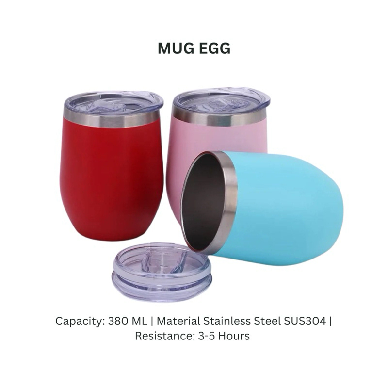 Mug Egg Tumbler Cangkir Coffee Stainless Polos