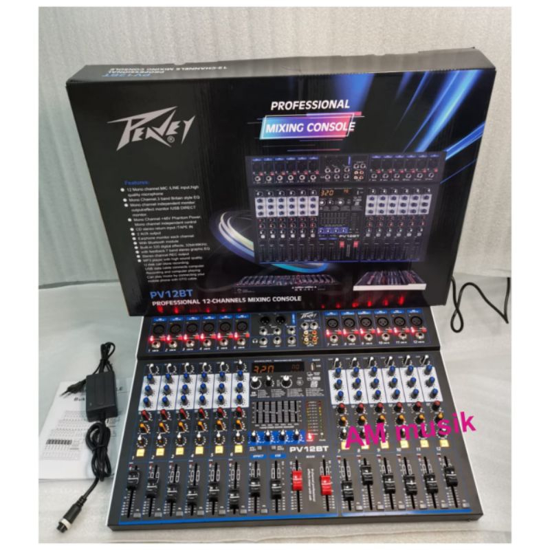 MIXER AUDIO PEAVEY PV12BT MIXER 12 CHANNEL USB AUDIO INTERFACE PV 12BT