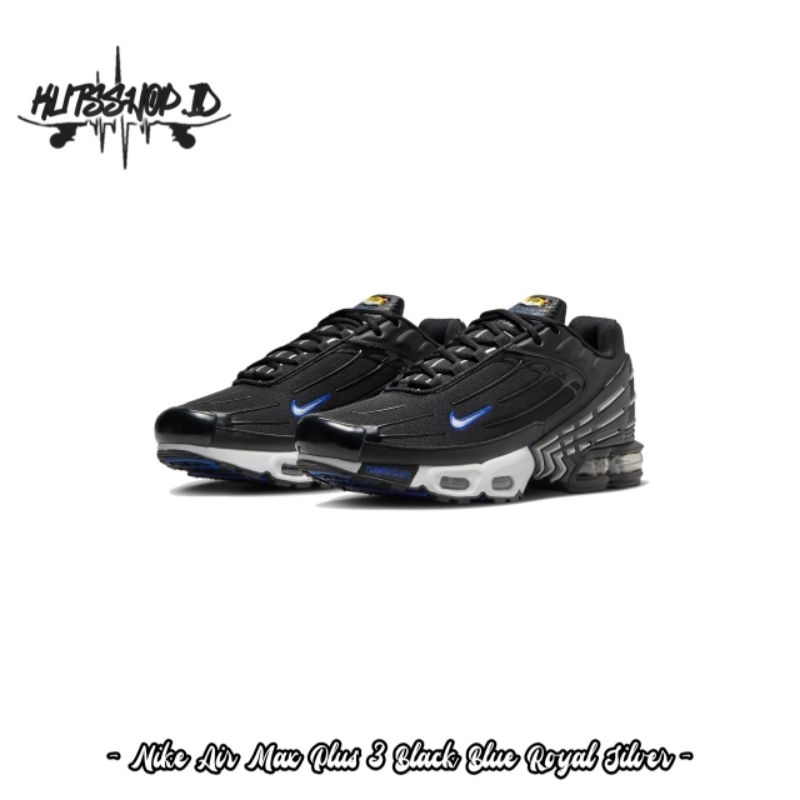 Sepatu Sneakers  Nike Air Max Plus 3 Black Blue Royal Silver - NIKE AIR MAX PLUS