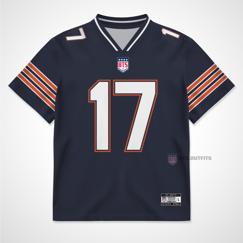 BTSOUTFITS Streetwear 17 Oversize NFL Jersey Bears Back To School / Number, Musik, Band, Korea, usa