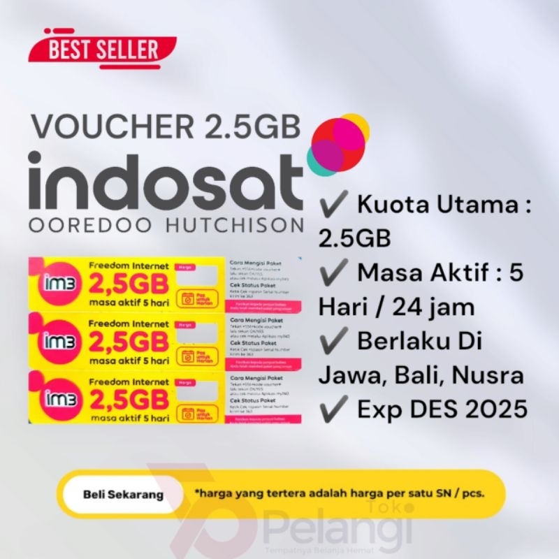 Voucher Harian Indosat IM3 2.5GB 5Hari JATIM (EJBN)