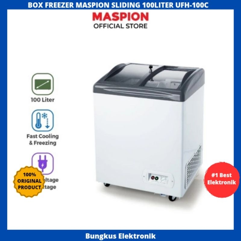 BOX FREEZER MASPION SLIDING 100LITER UFH-100 CHEST FREEZER MASPION SLIDING