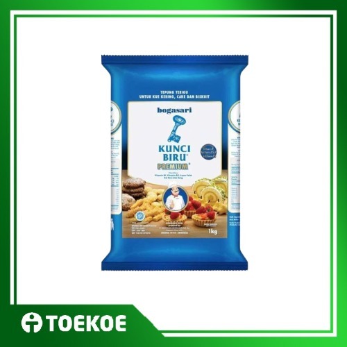 

TOEKOE Tepung Terigu Kunci Biru Bogasari Protein Rendah 1kg