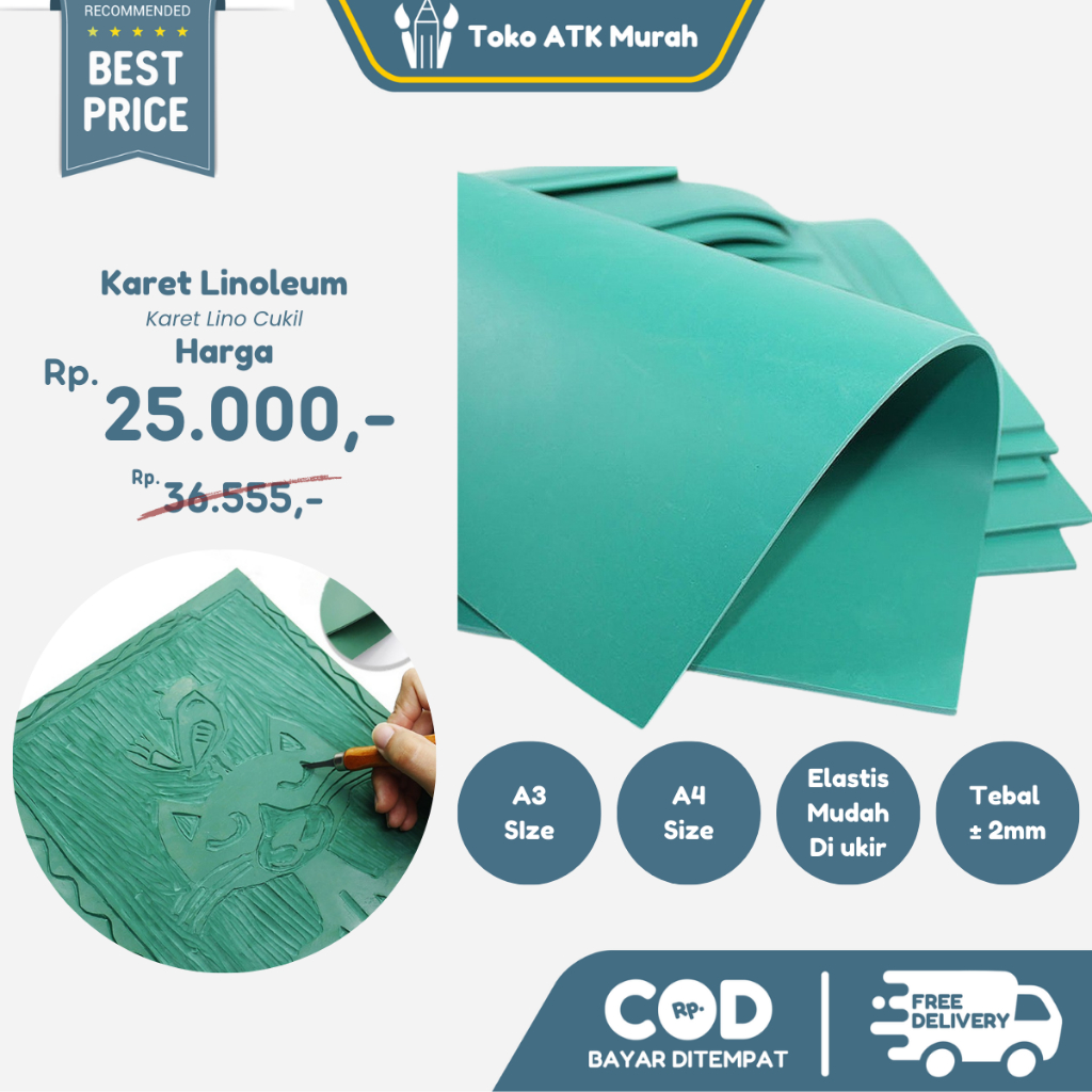 

Karet Lino Cut V-Tec A4 / A3 Linoleum Karet Lino Cukil