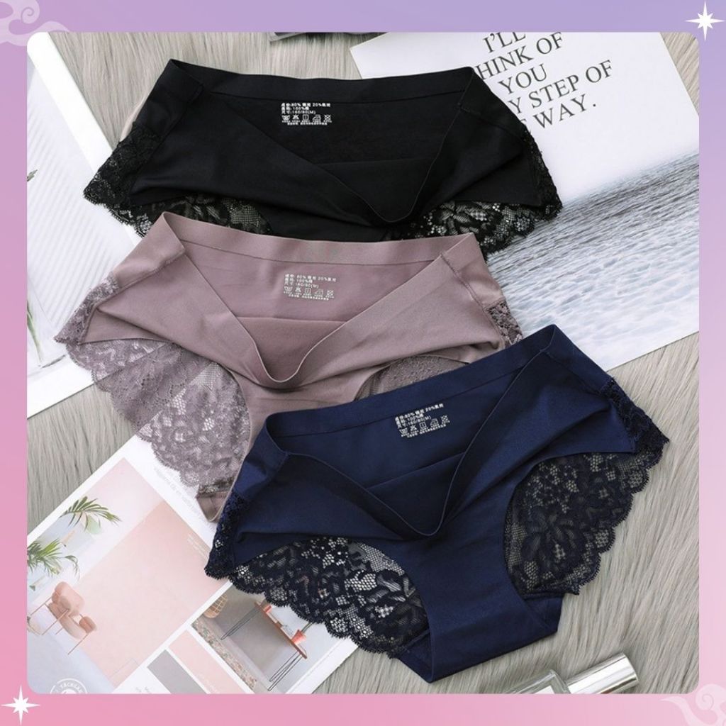 celana dalam wanita motif jaring seamless model kekinian vos-cd043