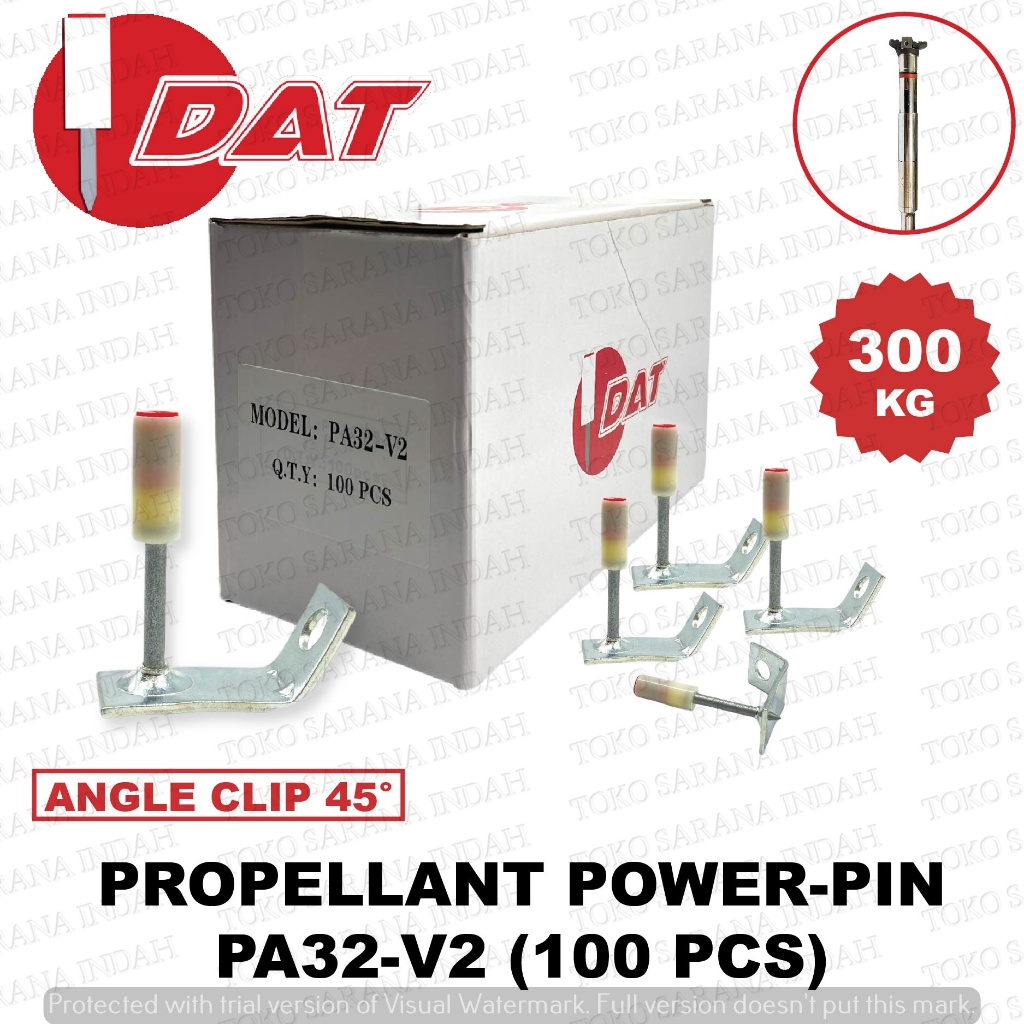 Isi Paku Tembak Plafond DAT PA32-V2 Pengganti Ramset Dynabolt Superfix PA 32 V2 300kg Miring Angle 4