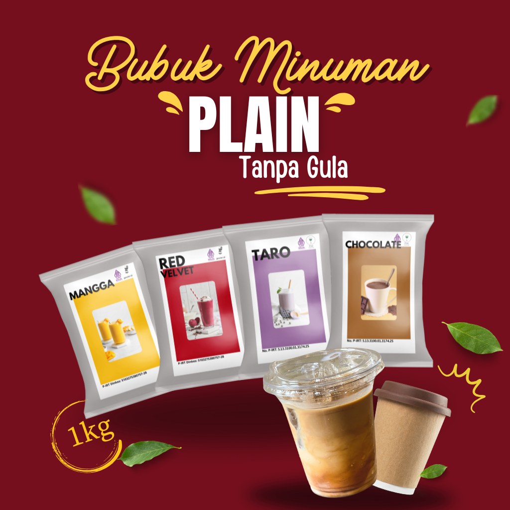 

Bubuk Minuman Rasa 1kg Plain Tanpa Gula Bubuk Minuman Premium Serbuk Minuman Rasa Kiloan